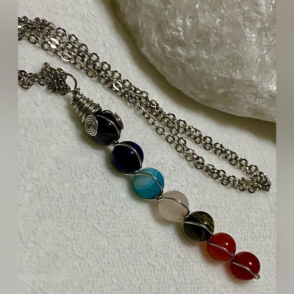 🪵🌱Multicolor Beaded Pendant Necklace🌱🪵